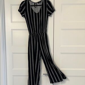Elegant Striped Black Jumpsuit